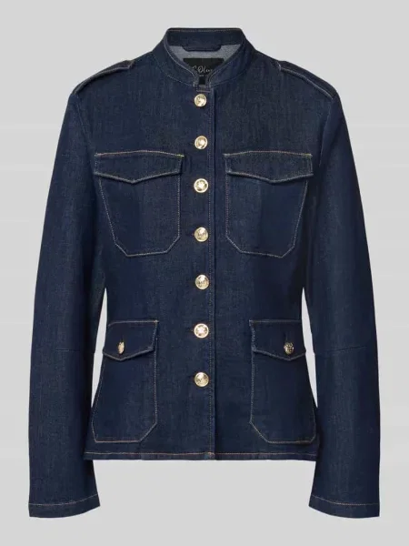 Kurtka jeansowa o kroju regular fit z ozdobnymi S.oliver Black Label czarna