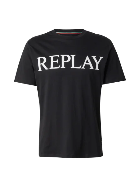 REPLAY Tricou negru alb