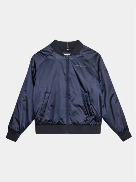 Tommy Hilfiger Bunda bomber D Tmavomodrá Oversize modrá