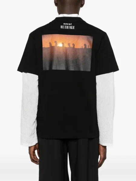 Tricou Sacai cu imagine negru