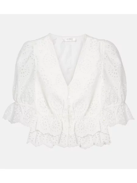 Bluză Frame cu broderie alb