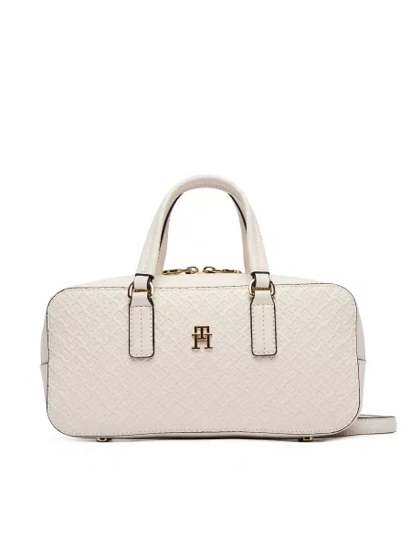 Ročna torba Tommy Hilfiger Th Daily Crossover Mono Bela bež