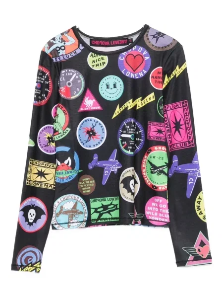 Długa koszulka Chopova Lowena z nadrukiem czarna