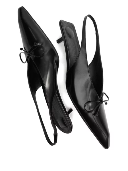 Pantofi cu toc Jacquemus cu funde slingback negru