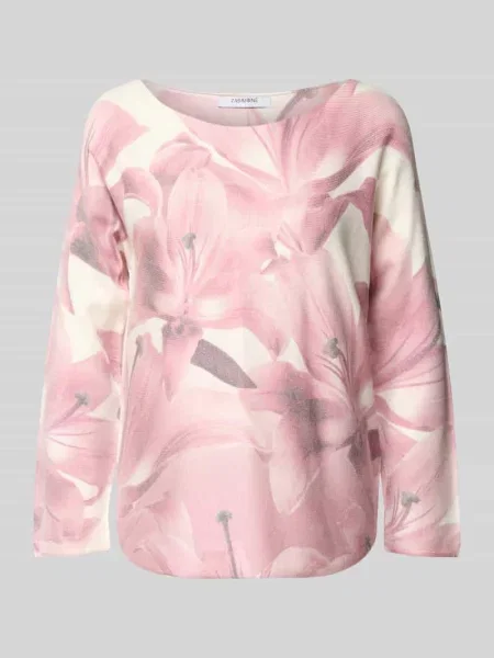 Bluzka z mieszanki z długim rękawem i okrągłym dekoltem Zabaione