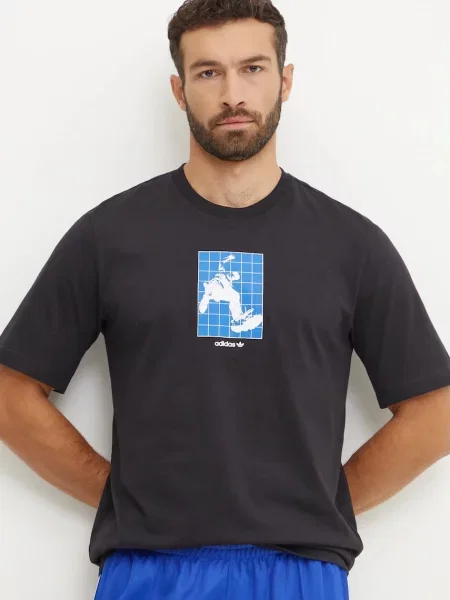 Тениска adidas Originals GRFX Tee с принт черно