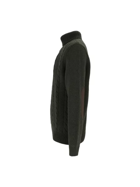 Sweter z golfem Barbour wełniany zielony