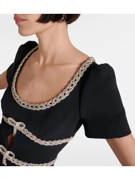 Rochie midi Self-portrait de cristal până la genunchi de costum negru