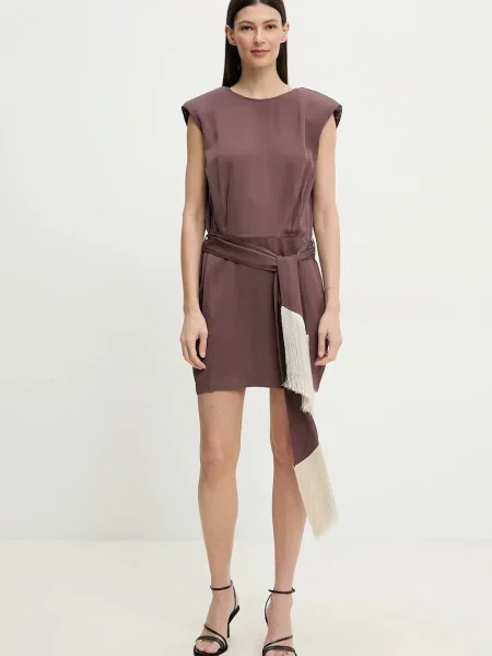 ISABELLE BLANCHE rochie mini drept maro