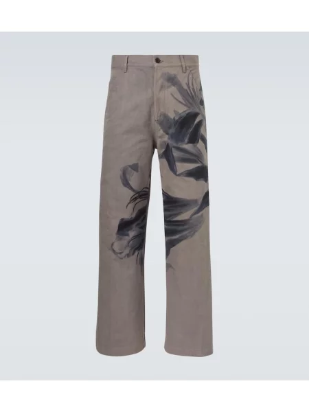 Pantaloni chino Dries Van Noten cu imagine gri