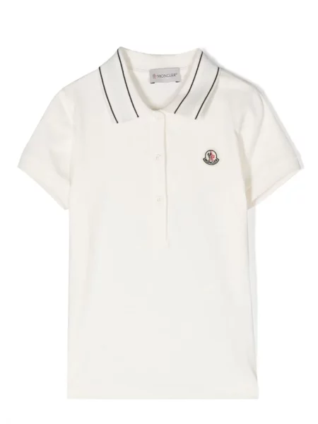 Koszulka polo dziecięca Moncler Enfant biała