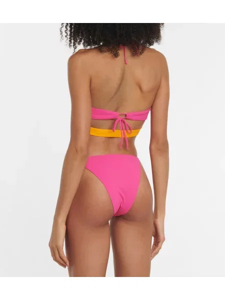Bikini Nensi Dojaka cu gât halter roz