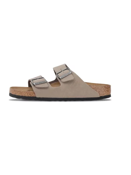 Klapki Birkenstock skórzane beżowe