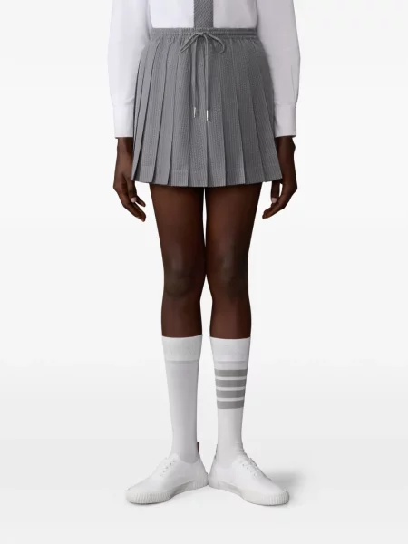 Plisuotas mini raišteliu plisuotas sijonas Thom Browne pilka