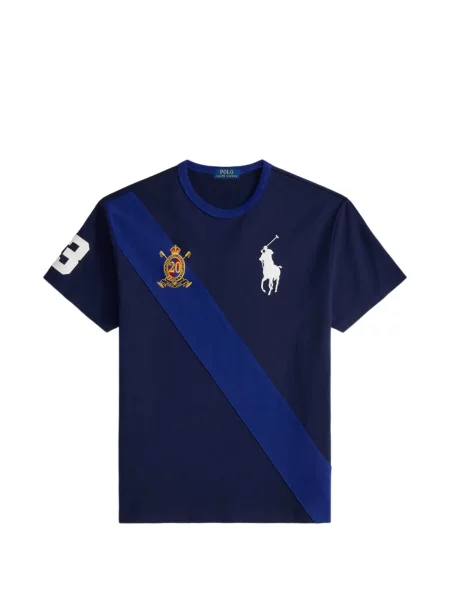 Tricou polo Polo Ralph Lauren cu dungi cu două rânduri de nasturi cu aplicații negru