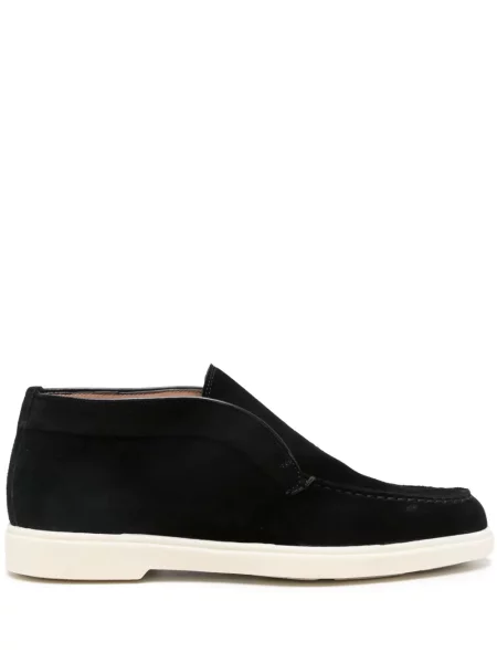 Pantofi loafer Santoni din piele de căprioară negru