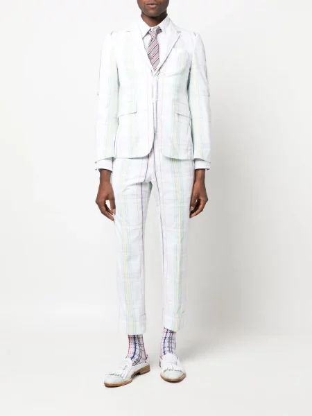 Dryžuota ilgas marškiniai Thom Browne balta