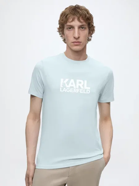 Karl Lagerfeld Tričko svetlomodrá / biela modrá