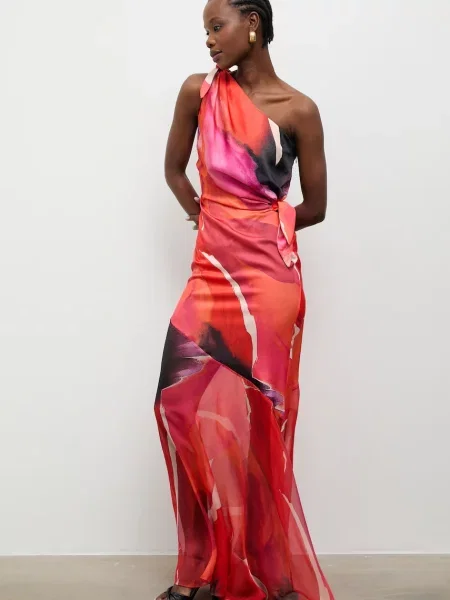 Answear.LAB rochie drapată portocaliu