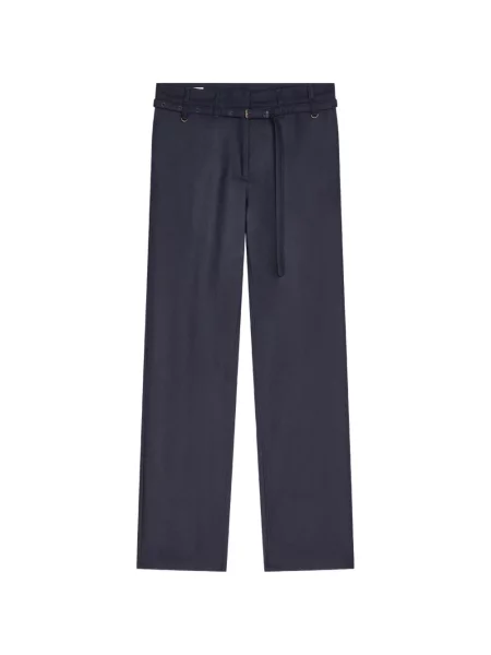 Cu centură pantaloni Dries Van Noten de lână albastru
