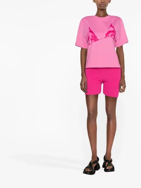 Pletené krátké kraťasy Jacquemus růžové
