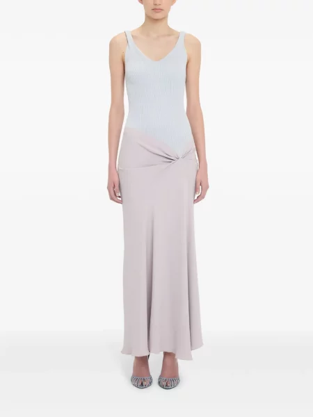 Rochie maxi Victoria Beckham tricotate gri