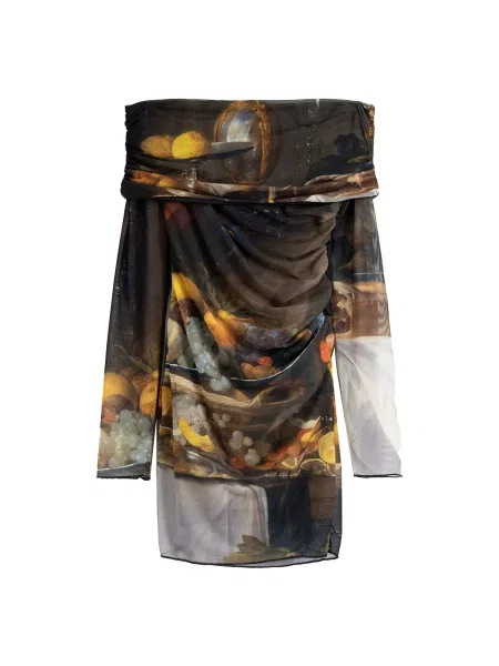 Bershka Ruha zöld / narancs fekete