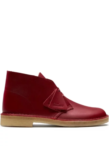 Ghete desert Clarks Originals cu șireturi din dantelă roșu
