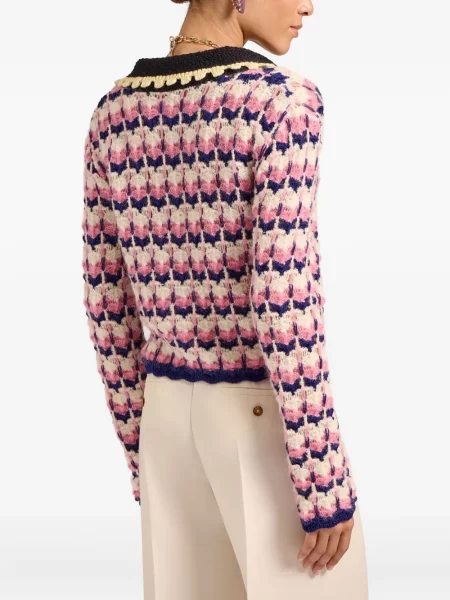 Pulover La Doublej cu imprimeu geometric roz