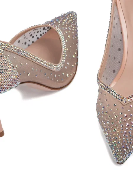 Pantofi cu toc Le Silla plasă de cristal gri