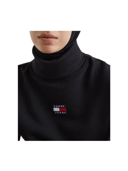 Sweter z golfem Tommy Hilfiger do golfa o skróconej długości czarny