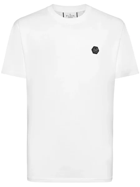 Tricou Philipp Plein de cristal alb