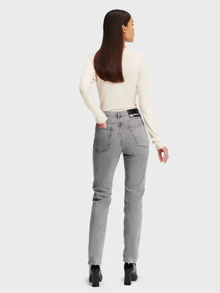 Прямі джинси Karl Lagerfeld Jeans бавовна/еластан сірий