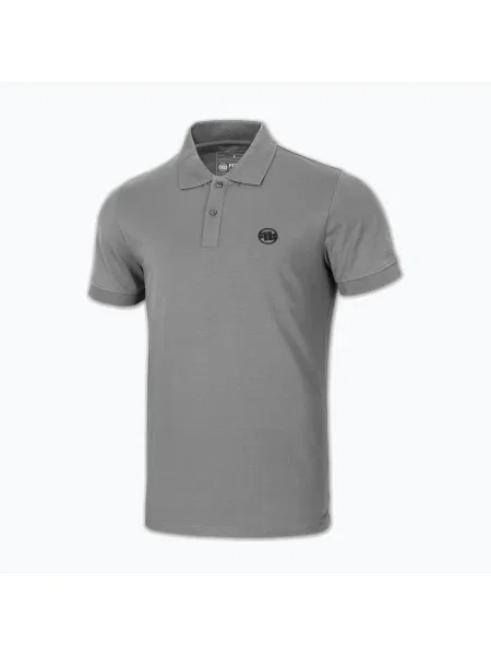 Мъжка поло тениска Pitbull Small Logo grey сиво