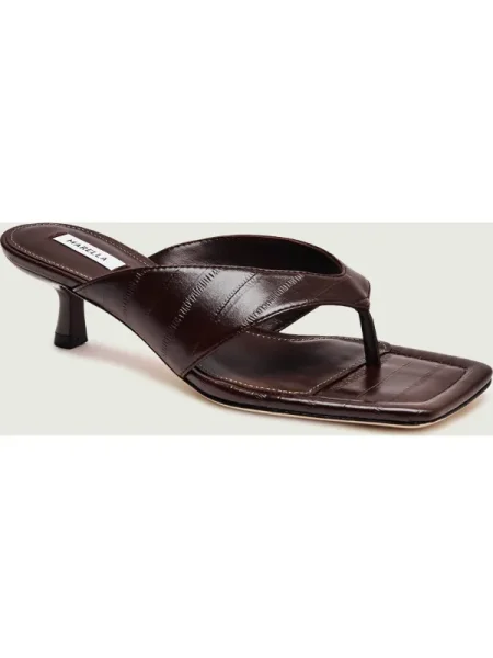 Șlapi Marella din piele maro