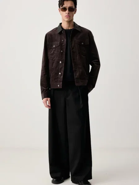 Zadig&Voltaire prechodná bunda pánska menčestrová BASES hnedá