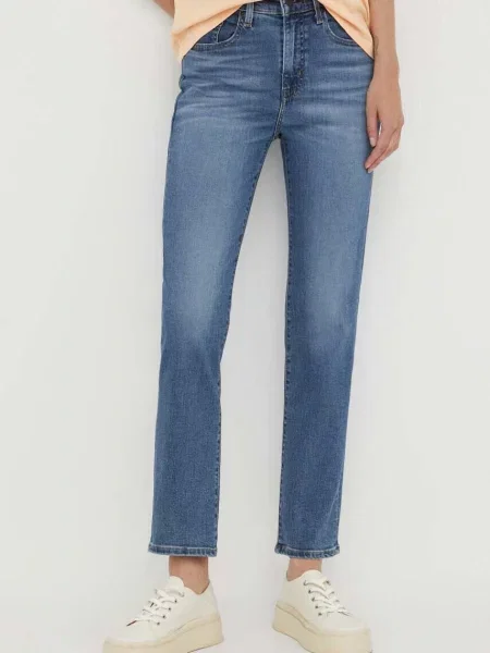 Levi's jeans HIGH RISE STRAIGHT femei high waist albastru