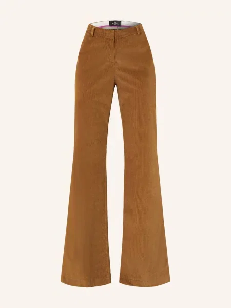 Etro Spodnie Bootcut Ze Sztruksu braun brązowe