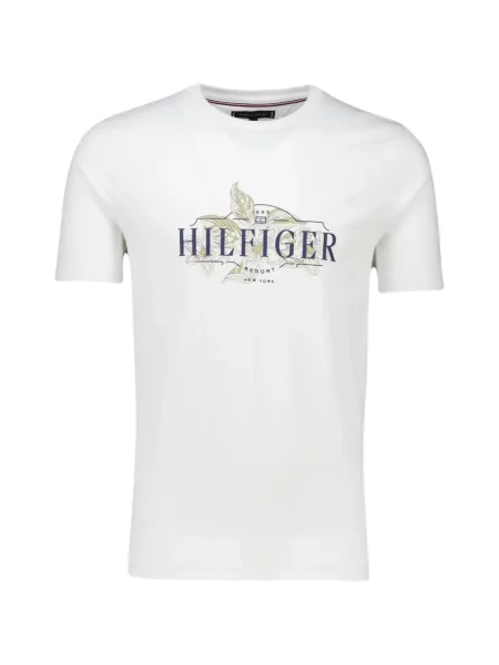 Tricou Tommy Hilfiger cu model floral cu imagine alb
