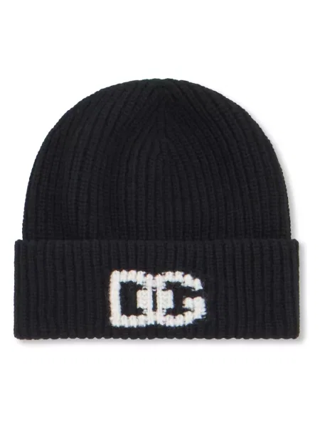 Czapka Dolce And Gabbana wełniana z logo czarna