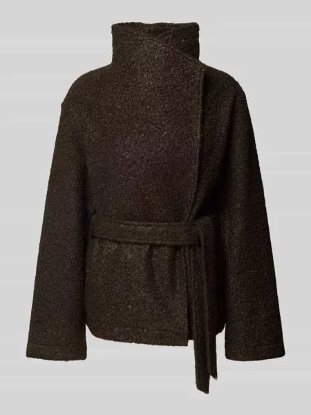 Kardigan rozpinany z tkaniny typu teddy o kroju regular fit z wiązanym paskiem model VALERIA' Only