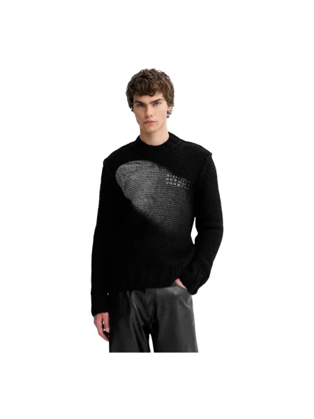 Sweter Mm6 Maison Margiela wełniany czarny