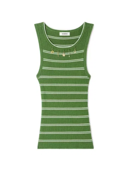 Top Sandro cu dungi verde