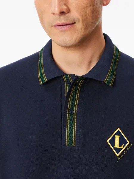 Csíkos pólóing Lacoste autogrammal kék