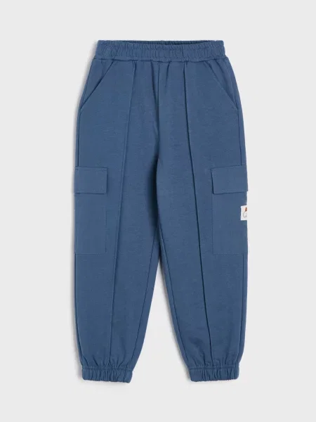 Sinsay Oversize cargo jogger tepláky mid blue modré