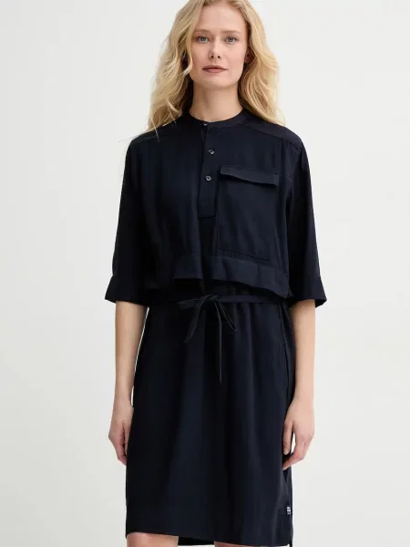 G-Star Raw sukienka mini prosta granatowy