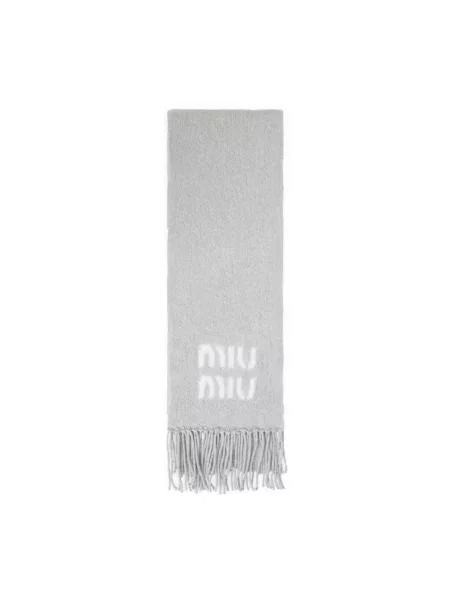Szal Miu Miu wełniana szara