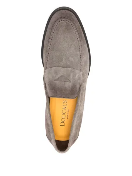 Pantofi loafer Doucal's din piele de căprioară gri