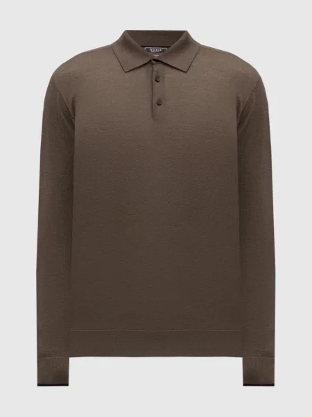 Шерстяное поло Peserico коричневое