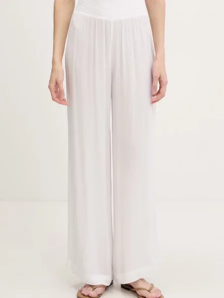 DKNY Pantaloni wide leg de femei bej